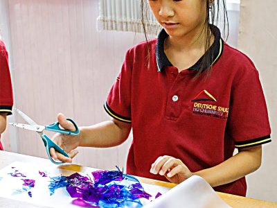 Laternenbasteln im Kunstunterricht IGS HCMC