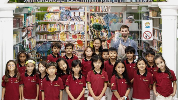 Library sign primary school IGS HCMC